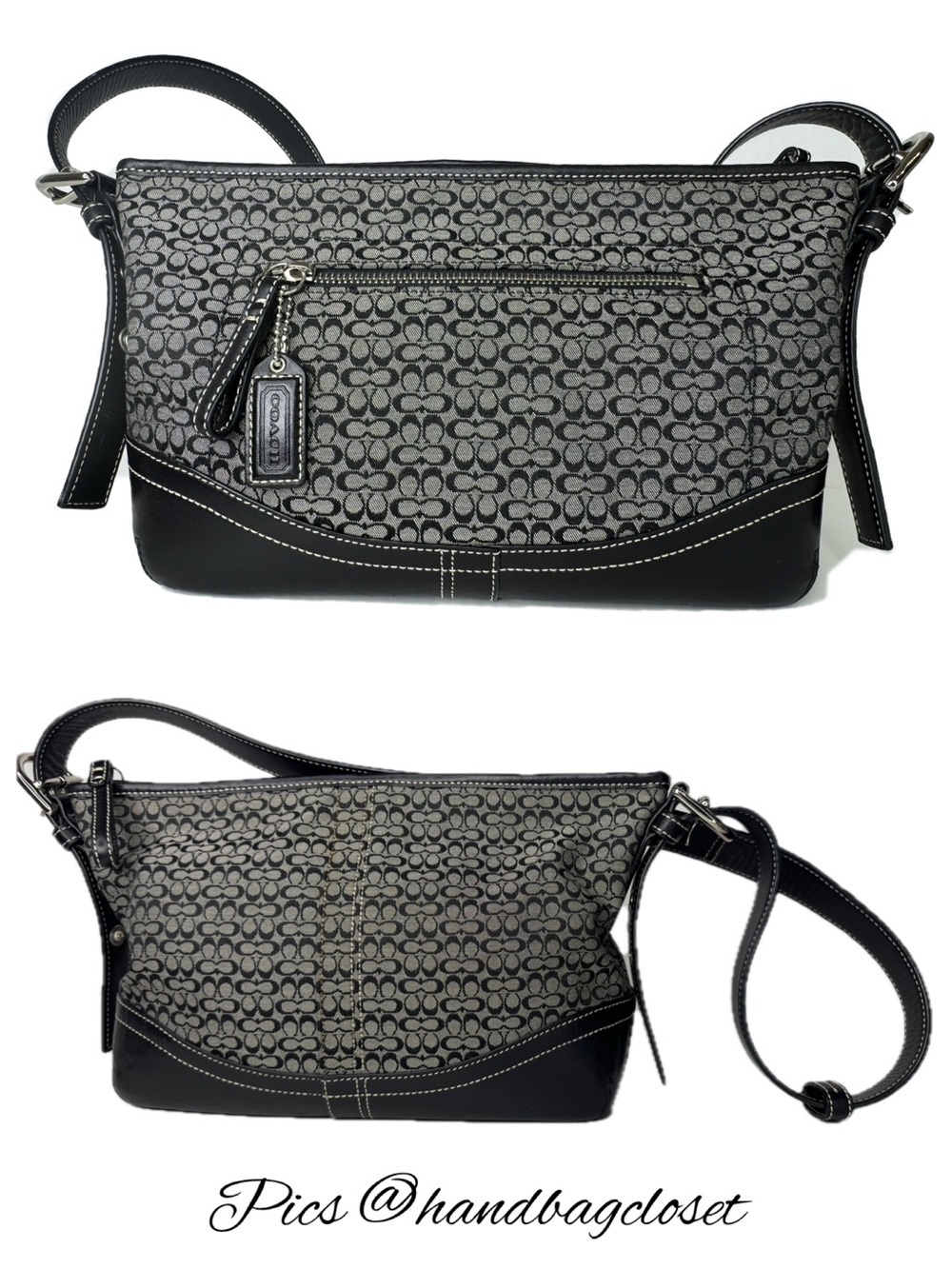 Coach Black Signature C Y2K F10945 Jacquard Soho Hobo Crossbody Bag - Picture 16 of 16